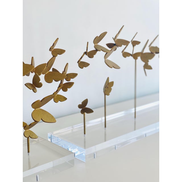 Butterflies on Acrylic Tabletop Centerpiece Acrylic For Sale - Image 4 of 12