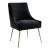 Beatrix Black Velvet Side Chair with Gold Legs For Sale