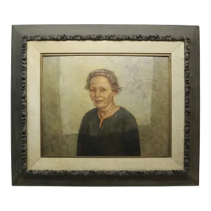 Mid 20th Century Portrait Painting of a Woman by Francis L. Woodahl