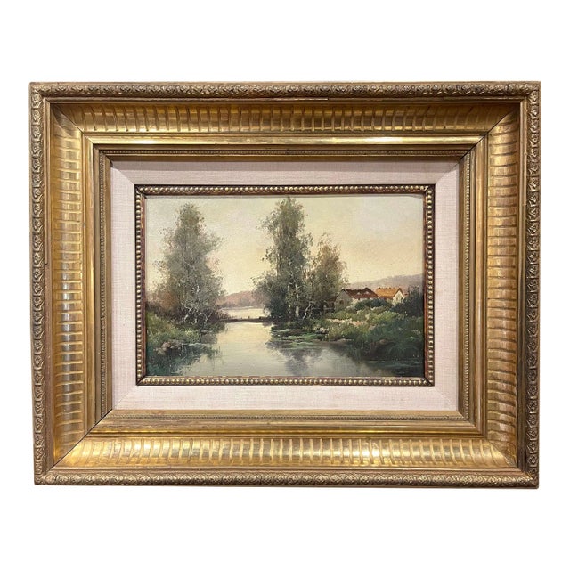 19th Century French Landscape Oil Painting Signed L. Dupuy for Galien-Laloue For Sale