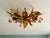 Floral Ceiling Light in Gilded Metal, Italy, 1970s For Sale - Image 10 of 15