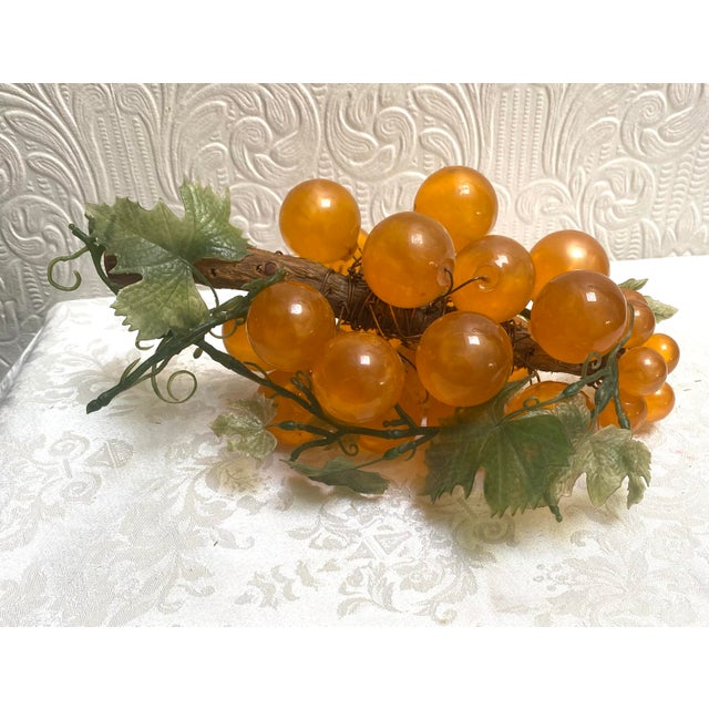 Vintage Mid-Century Gold Italian Large Lucite Grape Cluster For Sale - Image 6 of 6