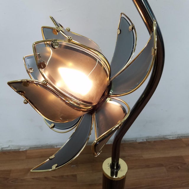 1970s Italian Glass Lotus Flower Floor Lamp Chairish