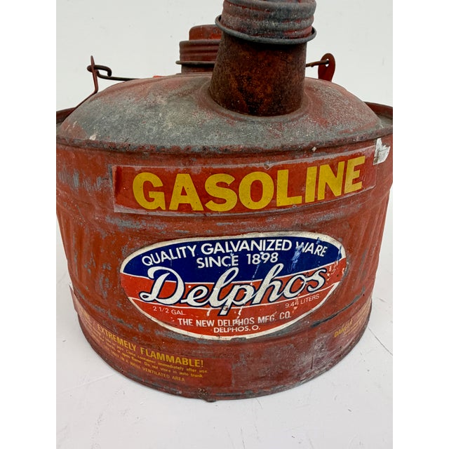 Metal Vintage Galvanized Gasoline Can For Sale - Image 7 of 9