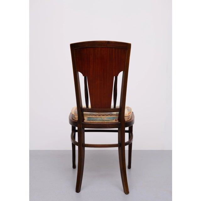 Very nice Art Nouveau Marquetry side Chair, comes with Flower inlay . using all kinds of wood . twisted legs. New...