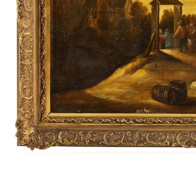 Dutch School Artist, Landscape with Figures, Oil on Canvas For Sale - Image 3 of 6