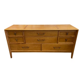 MCM Drexel 8 Drawer Pecan Dresser/Credenza by Drexel - Newly Refinished For Sale