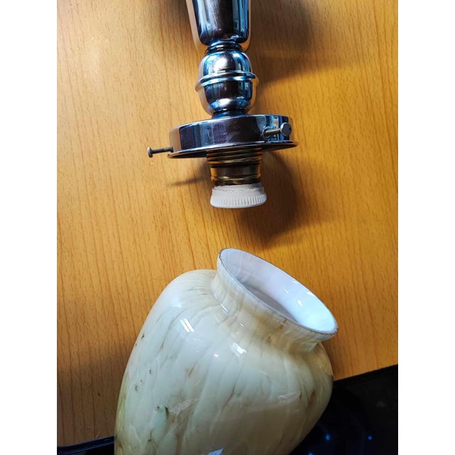 1920s Art Deco Nickel-Plated Brass Ceiling Lamp, 1920s For Sale - Image 5 of 8