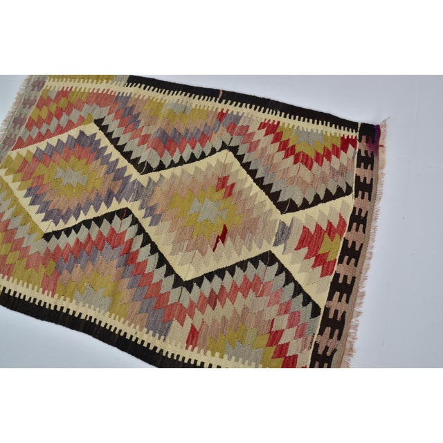1960s Small Oushak Turkish Kilim Rug For Sale - Image 10 of 10