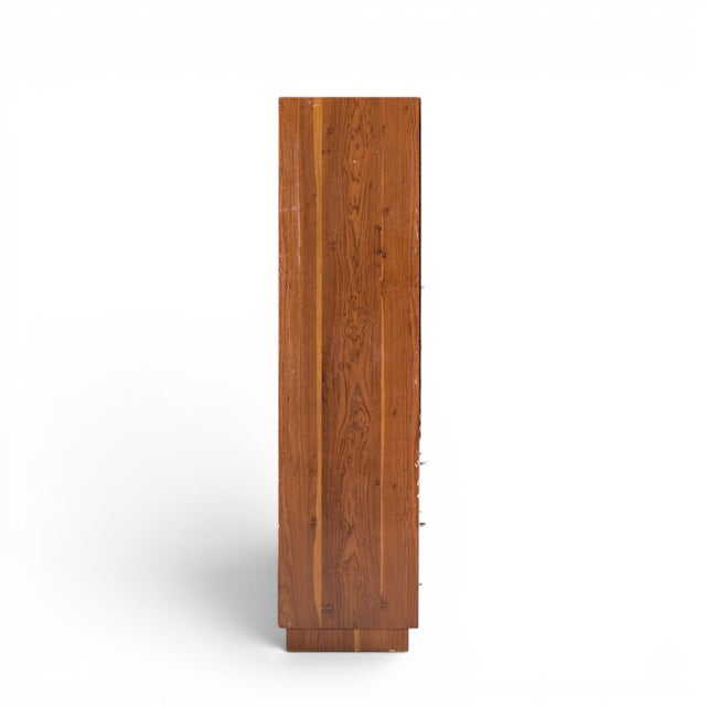 Directional Directional Mid Century Walnut and Chrome Armoire Dresser For Sale - Image 4 of 10