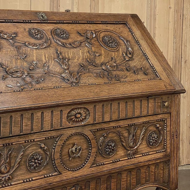 19th Century Country French Louis XVI Slant Front Secretary Desk For Sale - Image 14 of 18