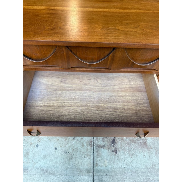 Glass Broyhill Brasilia Lowboy With Mirror For Sale - Image 7 of 12