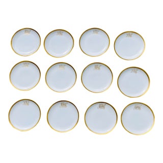 1930s French Haviland Hors D’oeuvre or Canapé Plates- Set of 12 For Sale