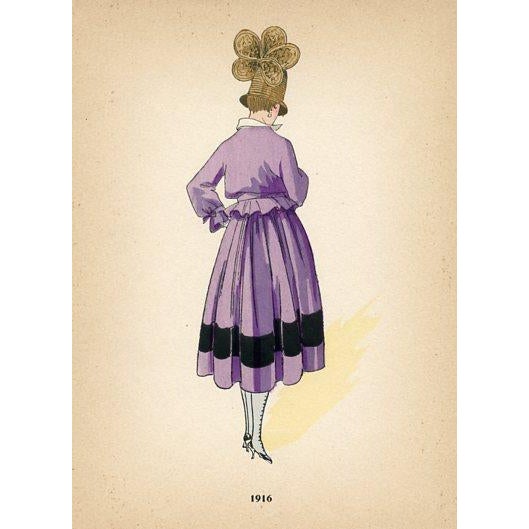 1920s French Fashion Prints From the 1920s, Set of 6, Original Antique Pochoir Prints, France For Sale - Image 5 of 7