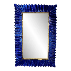 Modern Blue Murano Glass Fold Mirror