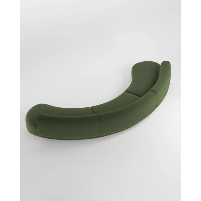 Not Yet Made - Made To Order Collector Curved Hug Sofa in Green by Ferrianisbolgi For Sale - Image 5 of 5