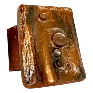 Brutalist Copper Plated Push and Pull Alpana Door Handle, 1970s For Sale