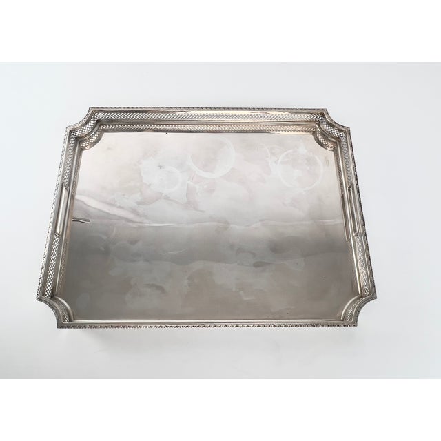 Italien Silver Rectangular Tray For Sale - Image 10 of 13