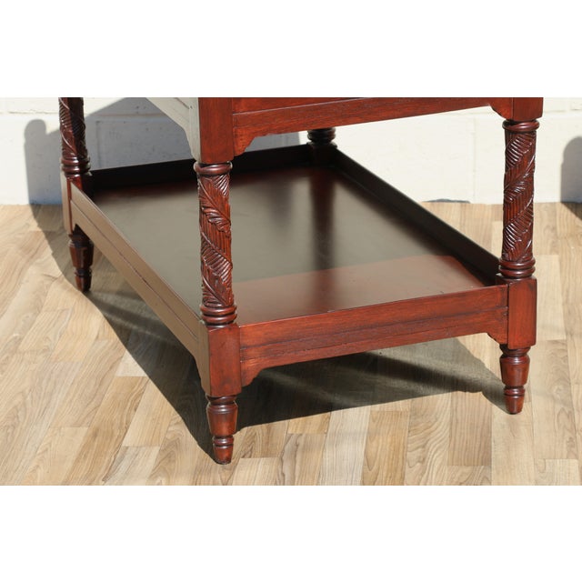Brown Pair of Ralph Lauren Mahogany British Colonial Two-Tier Nightstands / Side Tables For Sale - Image 8 of 18