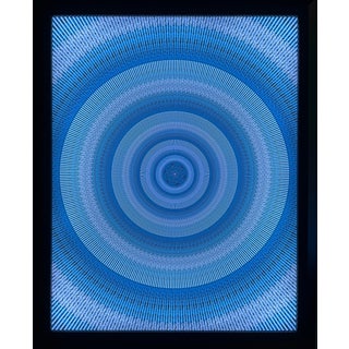 "Blue Moon" Contemporary Op Art Lightbox Installation For Sale