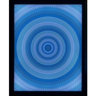 "Blue Moon" Contemporary Op Art Lightbox Installation For Sale