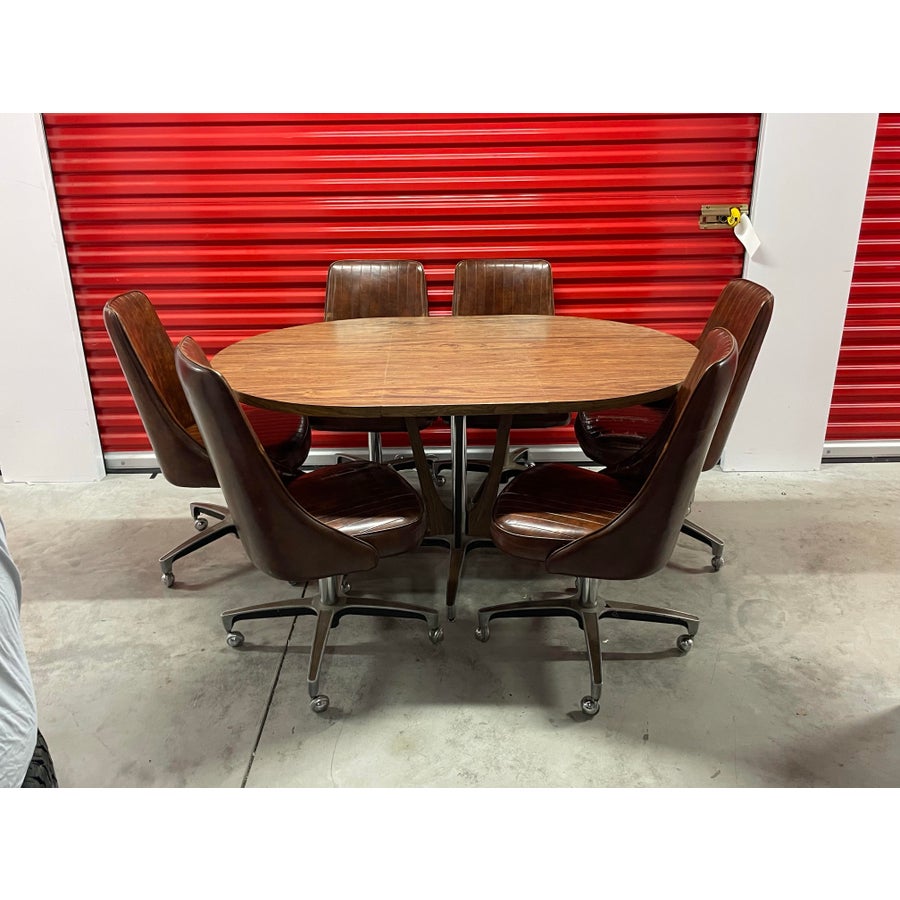 Mid Century Modern Chromecraft Dining Set - 6 Chairs | Chairish