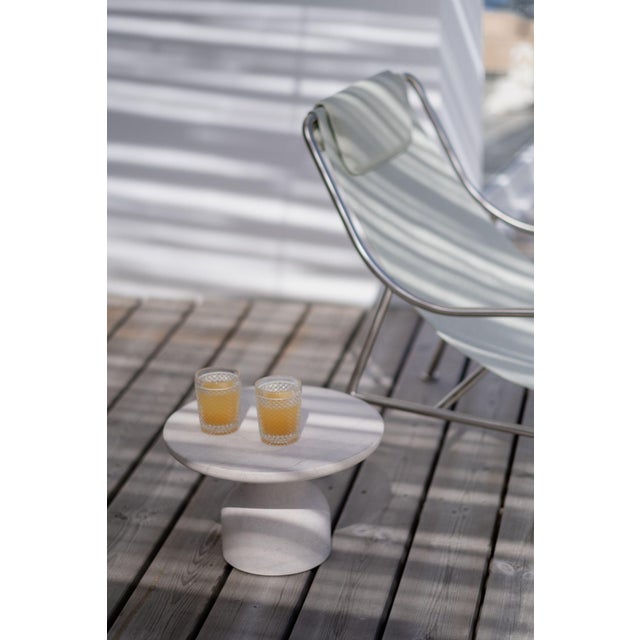 Peso Minimalist Round Side Table in Limestone by Depping & Jørgensen For Sale - Image 6 of 13