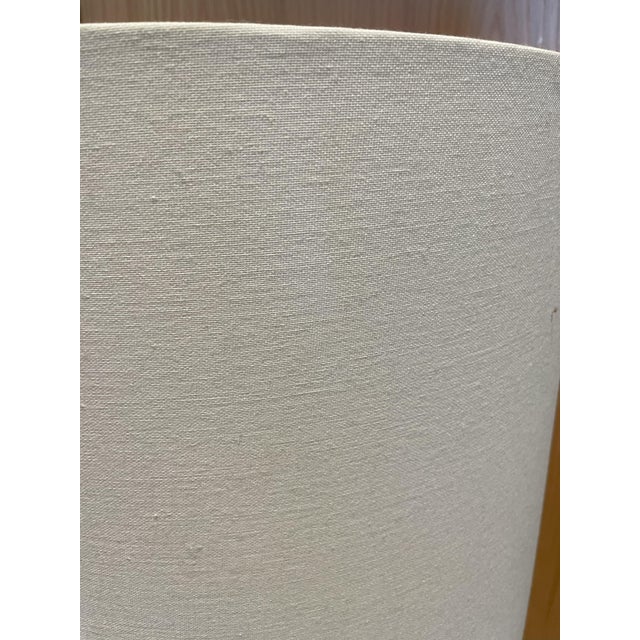 Vintage Multi-Colored Glazed XL Lamp With New Linen Shade For Sale In Los Angeles - Image 6 of 7