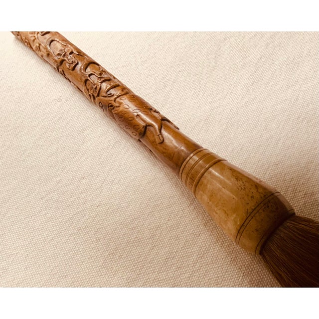 Bone Early 20th Century Chinese Carved Bone Calligraphy Brush - A Diplomat's Treasure For Sale - Image 7 of 18