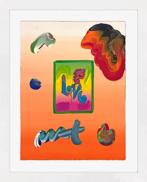 Peter Max Love (Unique Mixed Media on Paper), 2009