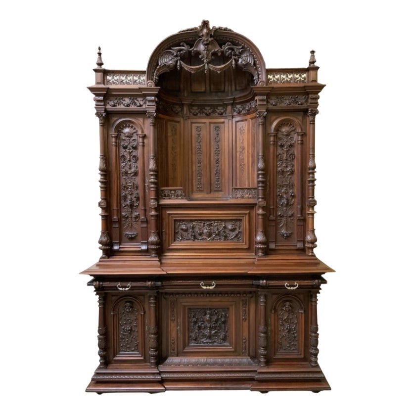 Neo-Renaissance Column Buffet, 1880s | Chairish