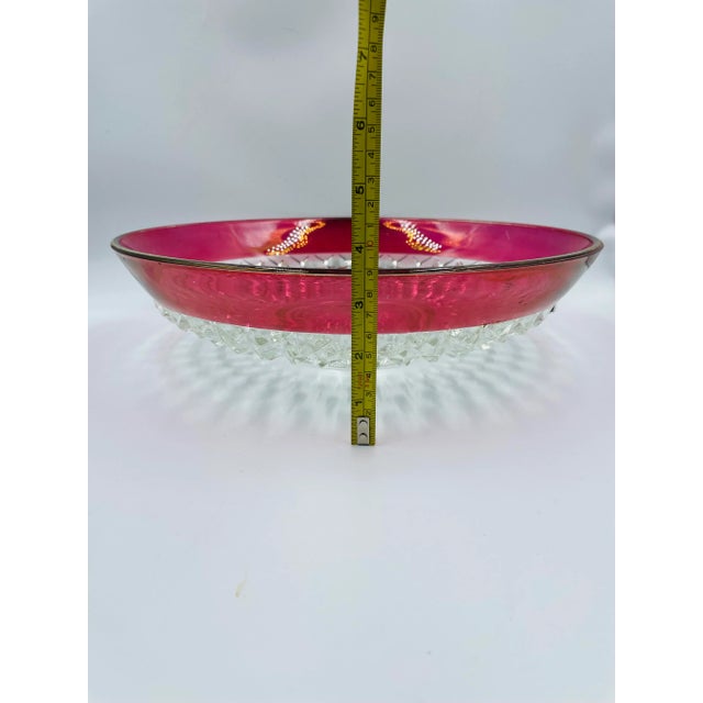 Mid 20th Century Ruby Red Diamond Point Punch Set- 13 Pieces For Sale - Image 12 of 13