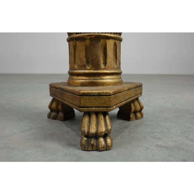 19th Century Giltwood Pedestals with Plaster Decoration, France, Set of 2 For Sale - Image 12 of 16