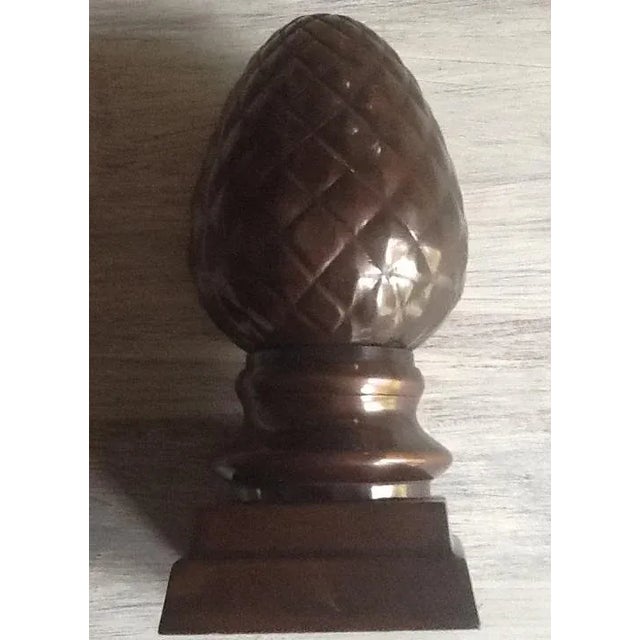 Metal Brown Metallic Artichoke Finial Bookshelf Sculpture For Sale - Image 7 of 7