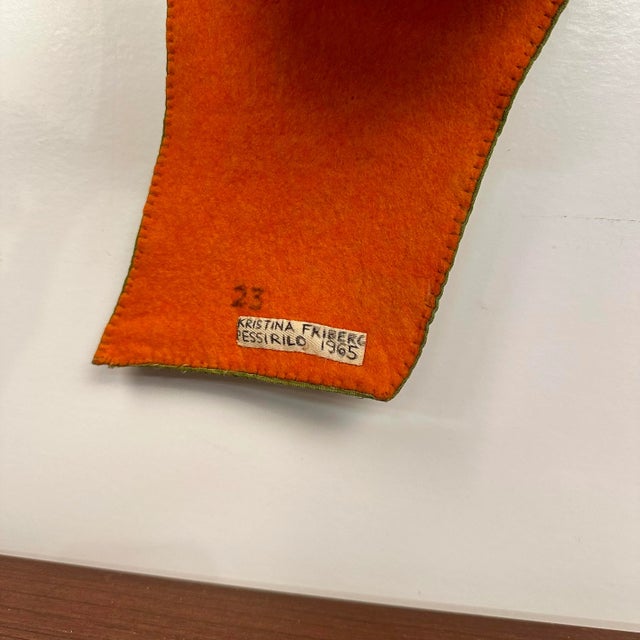 Green 1960s Studio Made Kristina Friberg Fiber Art Tapestry “Joy” For Sale - Image 8 of 12