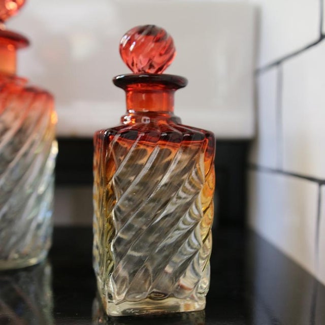 Glass French Crystal Perfume Bottles from Baccarat, Set of 2 For Sale - Image 7 of 8