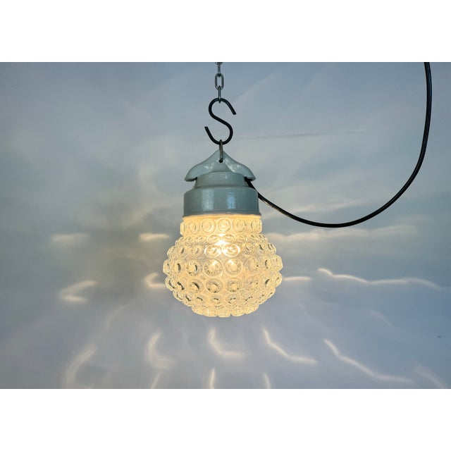 Vintage White Porcelain Pendant Light, 1970s For Sale - Image 11 of 13