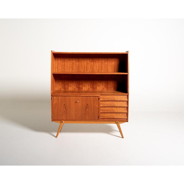 Teak Bookcase with Pull-Out Desk, Sweden, 1950s For Sale - Image 14 of 14