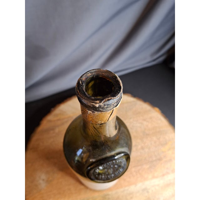 Collectible Empty Mouton Bottle | Dark Glass | Authentic Vintage Patina For Sale In Boston - Image 6 of 11