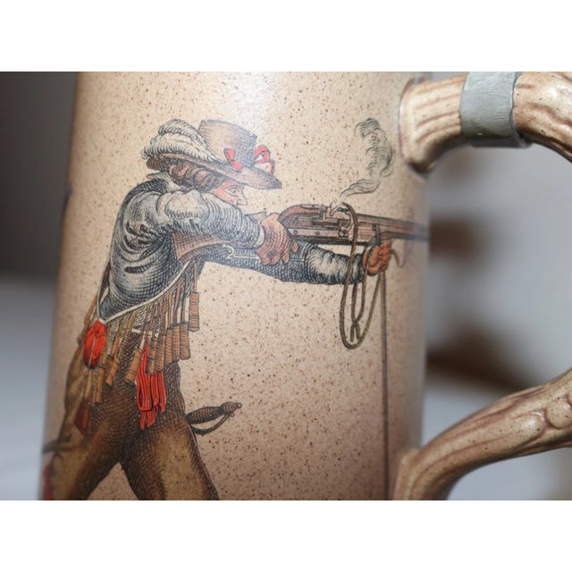 Vintage Marzi & Remy Lidded Pottery Stoneware Pewter Figural Beer Stein Mug For Sale In New York - Image 6 of 12