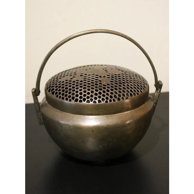 1900 - 1909 Antique Antique Brass Handwarmer For Sale - Image 5 of 5
