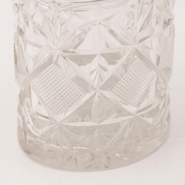 20thc English Silver, Guilloché Enamel & Cut Crystal Jar, London 1929 For Sale - Image 9 of 14