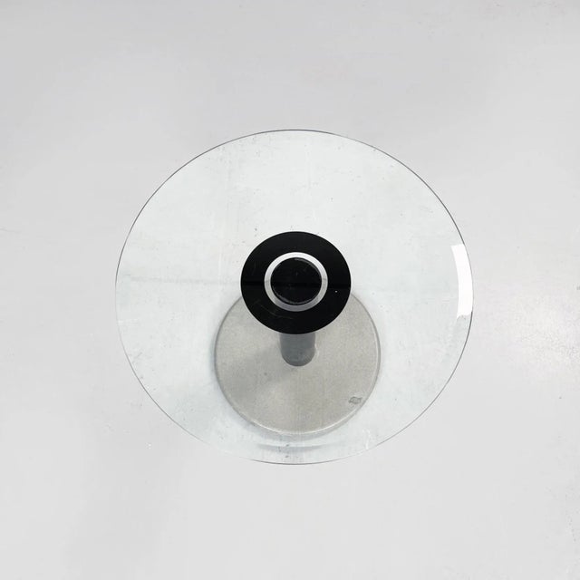 Italian Modern Coffee Table in Green Glass, Black Metal and Grey Stone, 1980s For Sale - Image 3 of 12