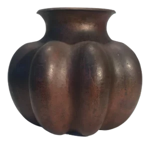 Mid 20th Century Mexican Hammered Copper Gourd Vessel