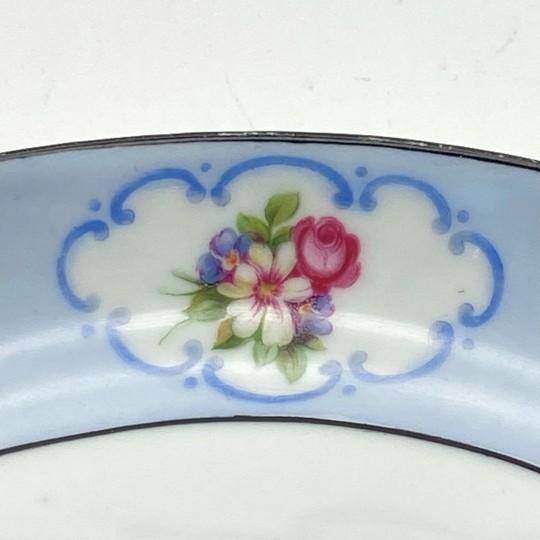 Vintage Reinhold Schlegelmilch Porcelain Divided Trefoil Candy Dish With Flowers For Sale - Image 9 of 16