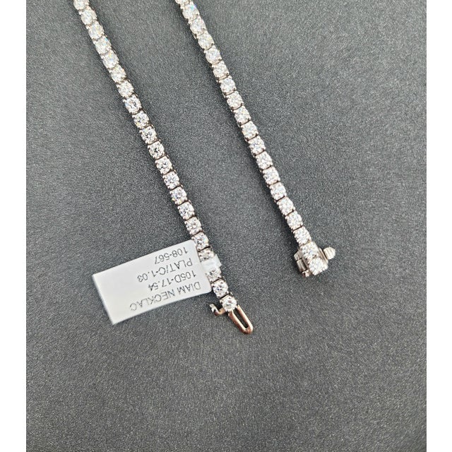 17.54 Ct Riviera Graduated Diamond Necklace - Platinum For Sale In Chicago - Image 6 of 9