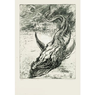 Sea Dragon - Original Etching by M. Chirnoaga - Late 20th Century Late 20th Century For Sale