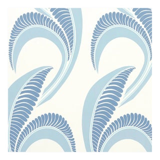 Schumacher x Neisha Crosland Banana Leaf Wallpaper in China Blue For Sale