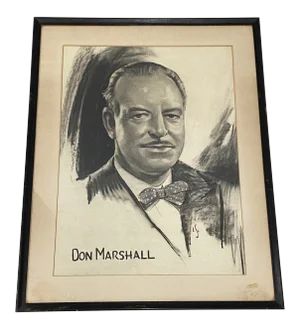 Irving Sinclair (Canada / America95-1969) Charcoal Portrait of Don Marshall C.1950