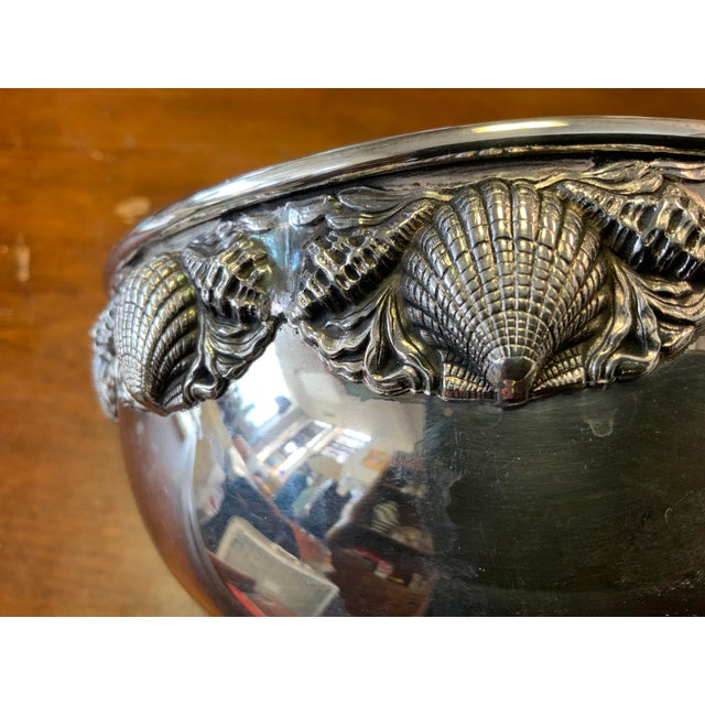 Circa 1920’s Sterling Silver Footed Bowl With Shell Boarder Marked Topazio Casquinha For Sale - Image 4 of 6